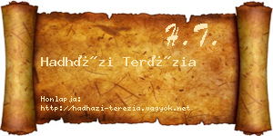 Hadházi Terézia névjegykártya